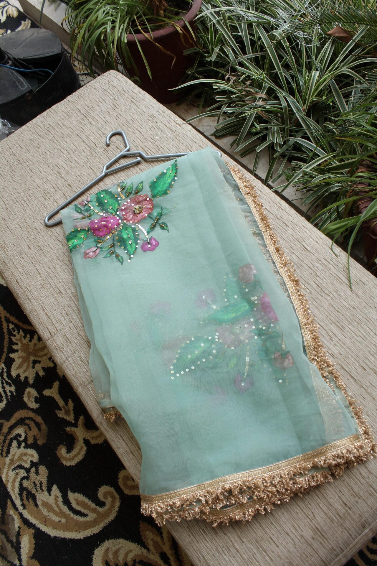 Hand Painted Organza Dupatta SP-06